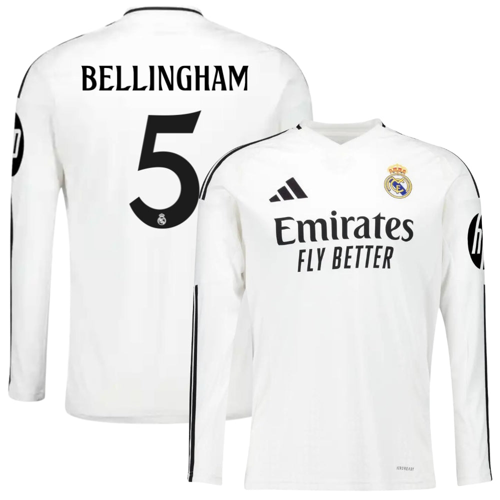 Maillot Real Madrid Domicile 2024 2025 Bellingham Manches Longues