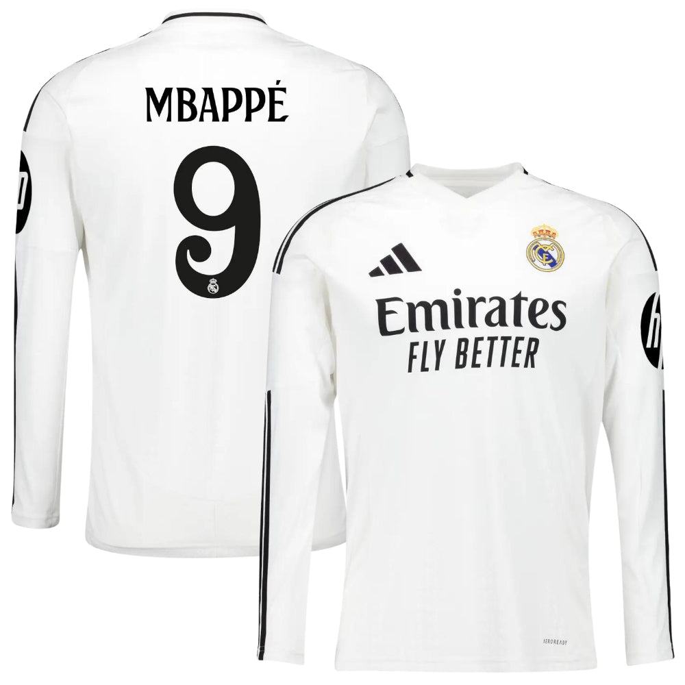 Maillot Real Madrid Domicile 2024 2025 Mbappe Manches Longues